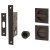 Marcus Square Flush Privacy Handle Set with Lock - Matt Bronze