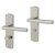 Polished Stainless Steel Mitred Bathroom Door Handles - 172 x 44mm