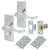 Polished Chrome Victorian Scroll Privacy Latch Door Handles Pack - Short Plate
