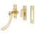 Bulb End Mortice & Hook Plate Casement Window Fastener - Reversible - Polished Brass