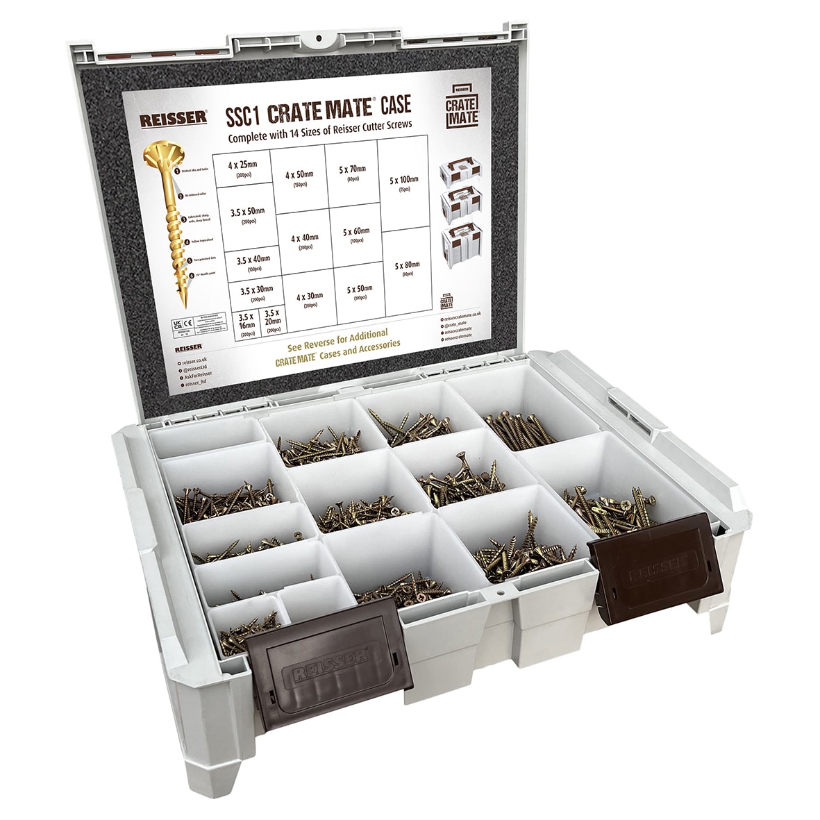 Crate Mate Cutter Pozi Countersunk Wood Screws Trade Pack - Yellow Zinc - Pack of 2115