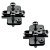 CLIP Cruciform Cabinet Mounting Plate - Expando - 0mm Spacing - Steel - Black Onyx - Pair