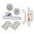 Polished Chrome Bathroom Lock Door Handles on Rose Pack - Bella Range