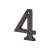 76mm Screw Fix Door Numeral - 4 - Metalized Antique Black Iron
