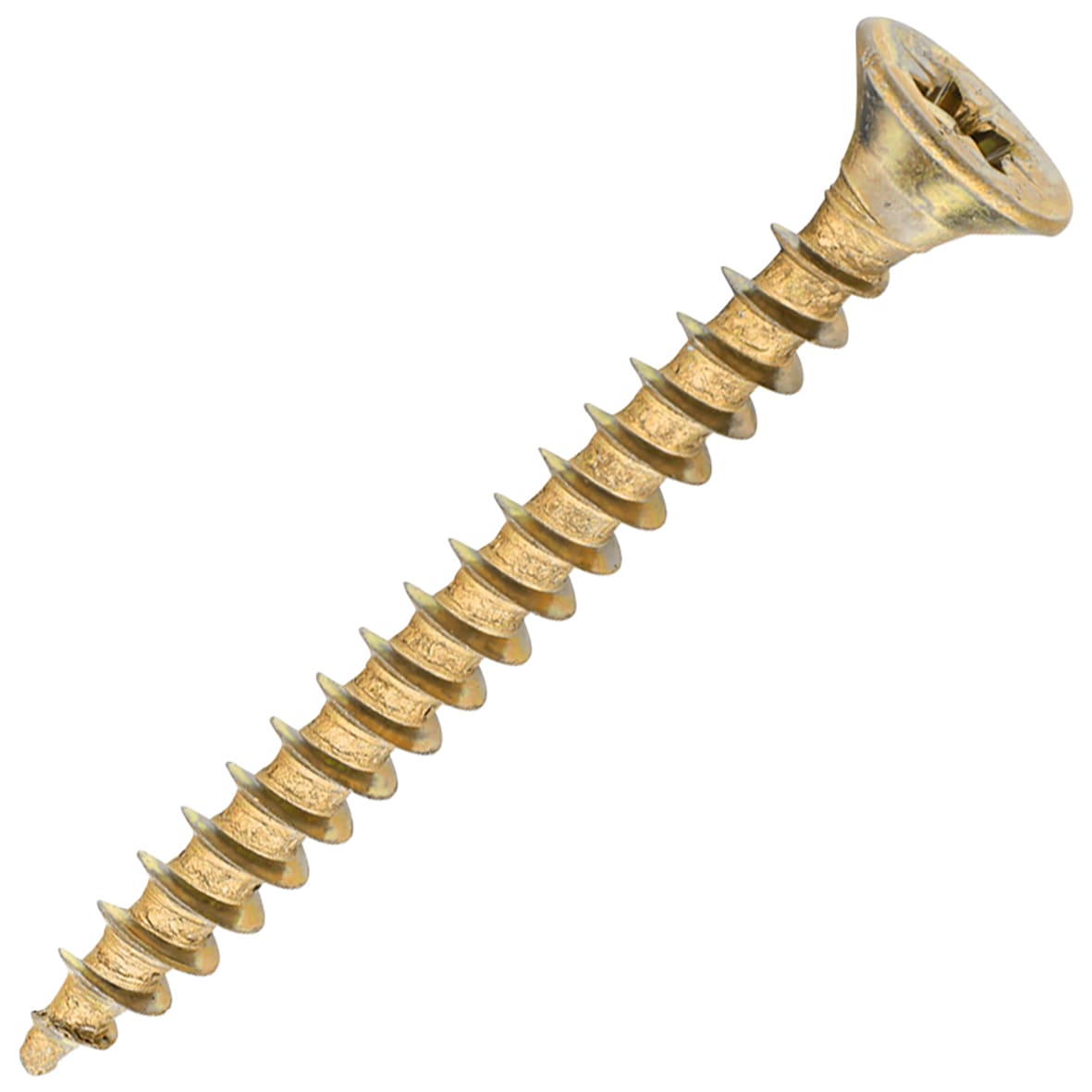 General Purpose Pozi Countersunk Chipboard Wood Screws - 4.0 x 40mm - Yellow Zinc - Pk of 200