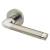 Polished Chrome/Satin Nickel Door Handles on Round Rose - Roma Range