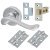 Marcus Polished Chrome Scroll Latch Door Handles on Rose Pack - Bedford Range