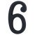76mm Concealed Screw Fix Door Numeral - 6 / 9 - Matt Black
