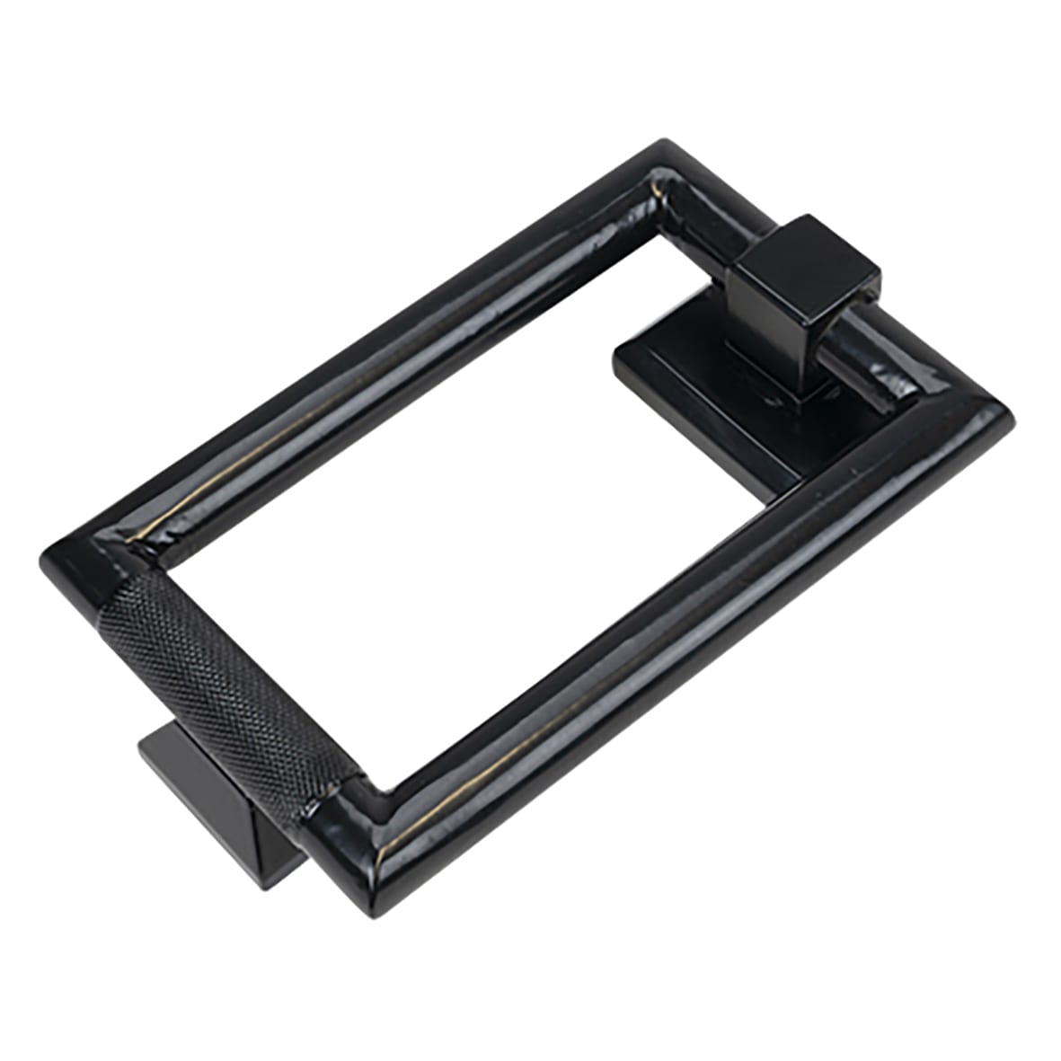 Brompton Rectangular Knurled Door Knocker - Black - 145 x 90mm