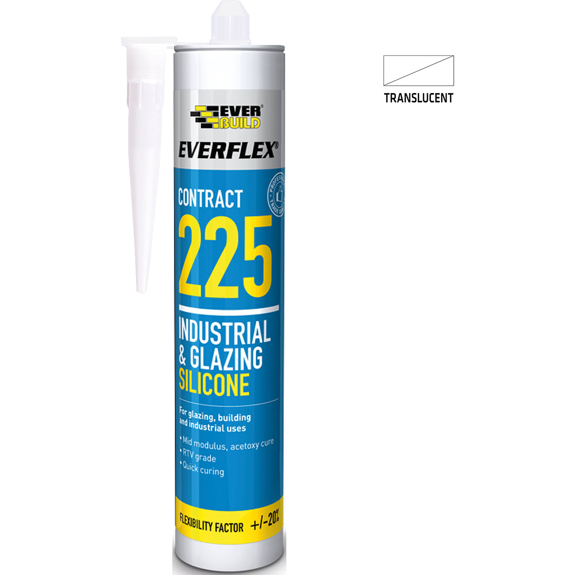 Everflex 225 Contract Industrial & Glazing Silicone Sealant - 295ml - Clear