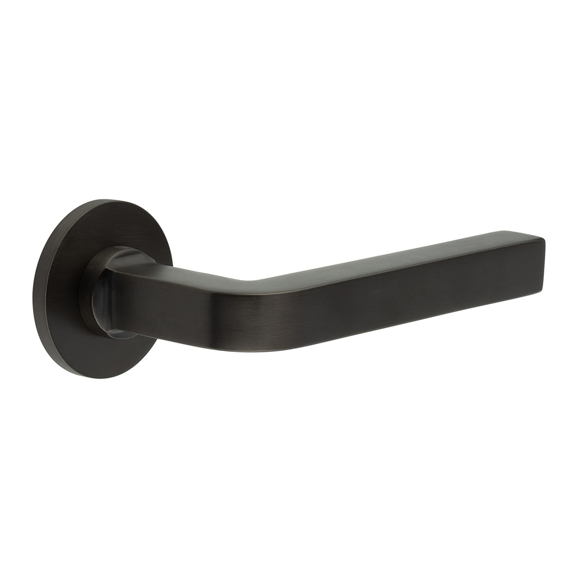 Dark Bronze Fixed Dead Door Handles on Round Rose - CR-104 Range