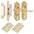 Polished Brass Scroll Bathroom Lock Door Handles Pack - Ashmead Range