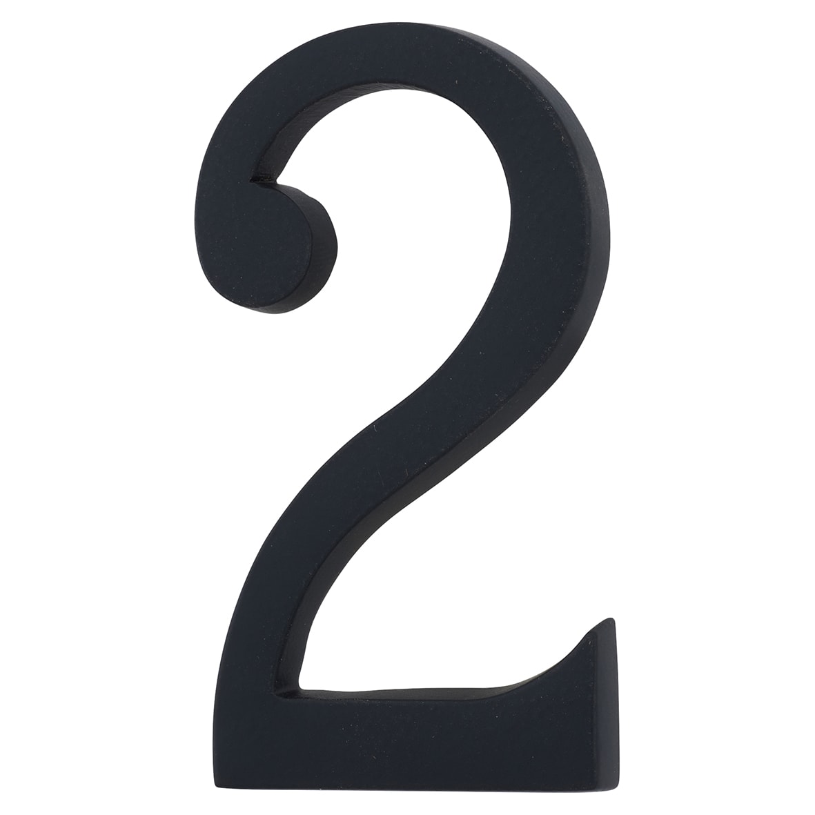 76mm Concealed Screw Fix Door Numeral - 2 - Matt Black