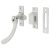 Bulb End Mortice & Hook Plate Casement Window Fastener - Reversible - Soft Satin Chrome