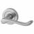 Satin Chrome Victorian Summer Scroll Door Handles on Round Rose