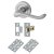 Satin Chrome Victorian Summer Scroll Latch Door Handles on Rose Pack