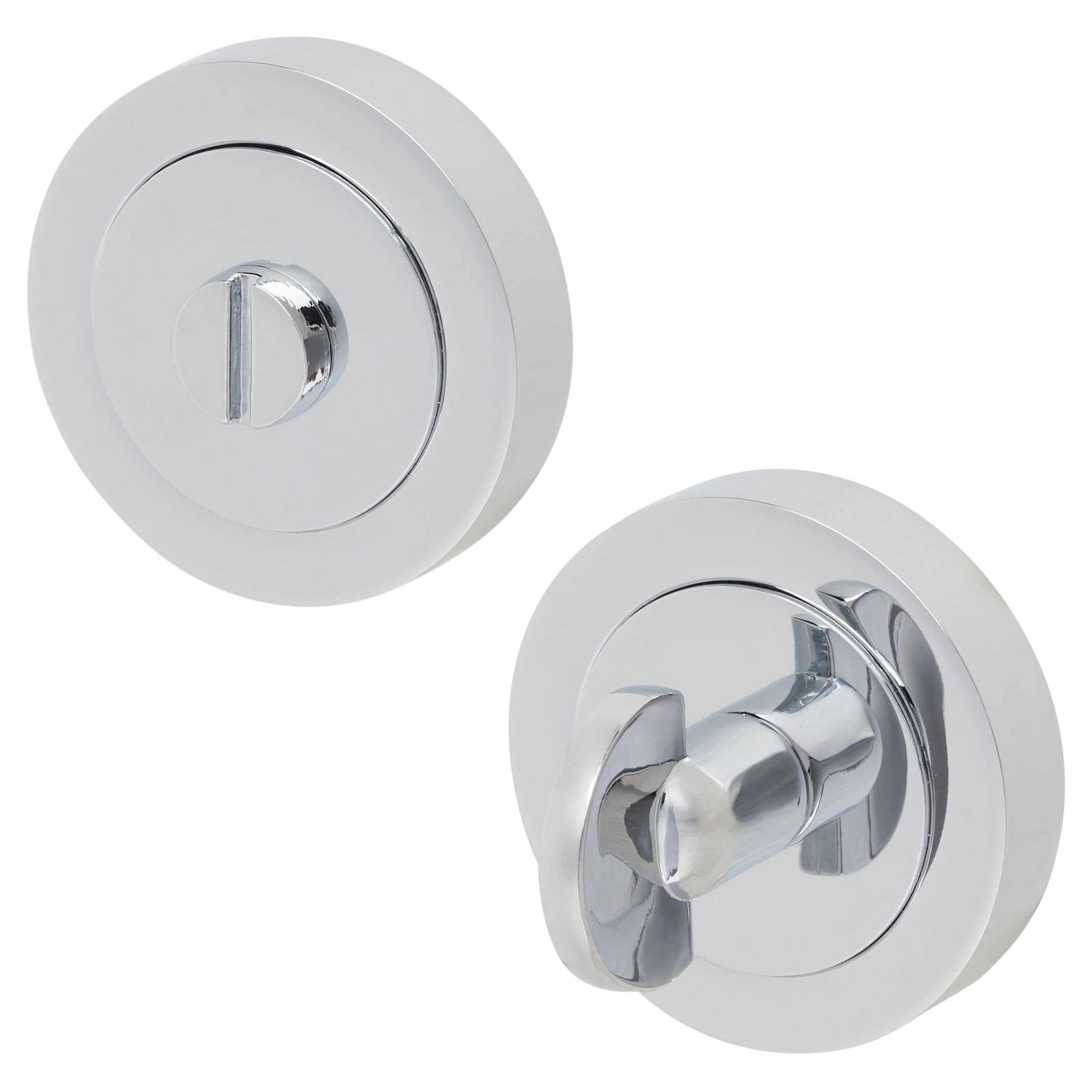 Brass Bathroom Turn & Release - 50mm Diameter - Polished Chrome