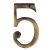 Marcus 76mm Screw Fix Door Numeral - 5 - Antique Brass