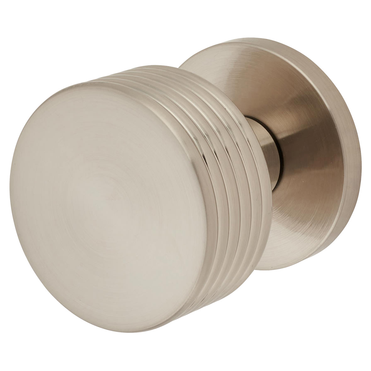 Satin Nickel Mortice Door Knob - 60mm Rose Diameter - Ribbon Range