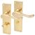 Polished Brass Victorian Scroll Bathroom Door Handles - 155 x 42mm