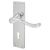 Polished Chrome Victorian Scroll Keyhole Lock Door Handles - 155 x 42mm