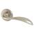 Satin Stainless Steel Door Handles on Round Rose - Swept 3 Range