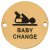Baby Change Door Sign - 75mm Diameter - Polished Brass