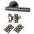 Black Nickel Latch Door Handles on Rose Pack - Bella Range