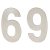 100mm Concealed Screw Fix Door Numeral - 6 / 9 - Satin Stainless Steel