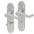 Satin Chrome Victorian Summer Scroll Bathroom Door Handles - 168 x 40mm