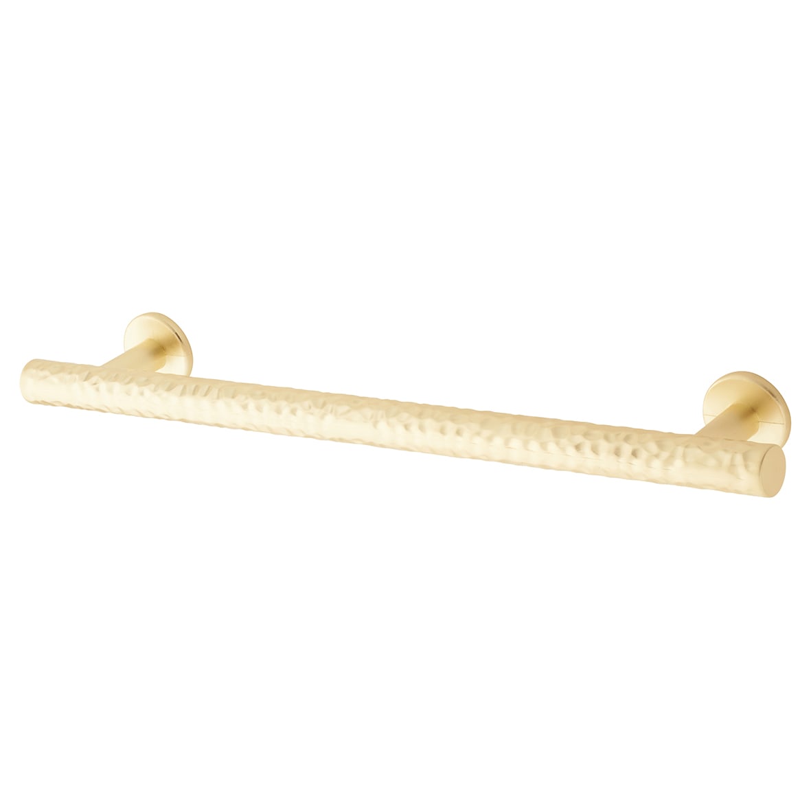 Kendal 10.5mm Hammered T-Bar Cabinet Pull Handle - 160mm Centres - Satin Brass