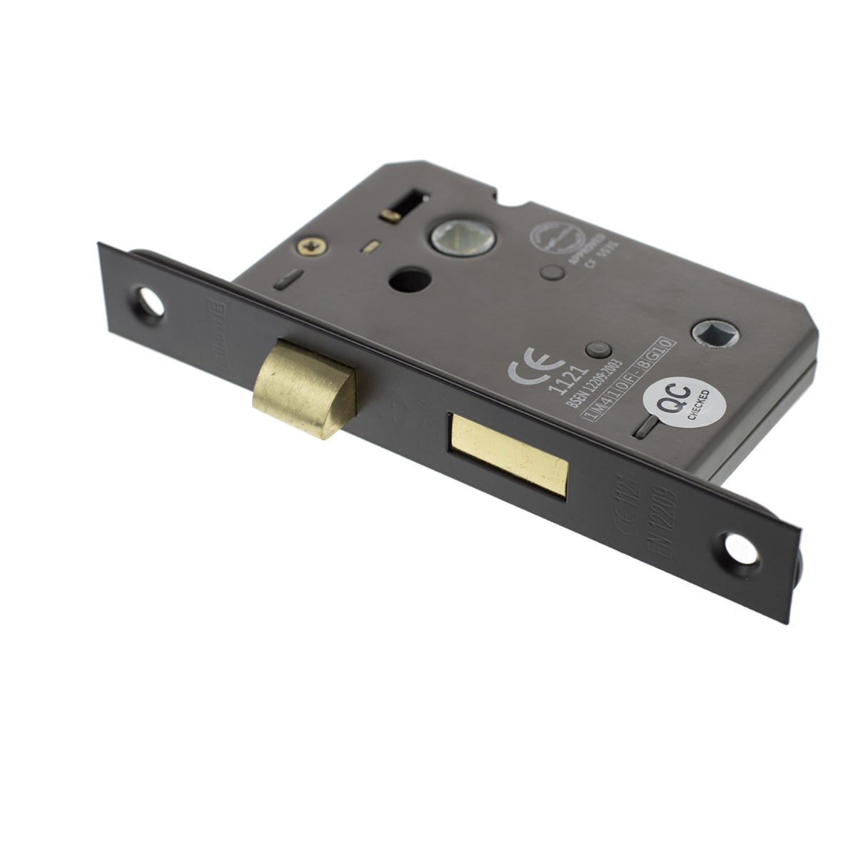 Bolt Through Bathroom Lock - 65mm Case - 44mm Backset - Matt Black