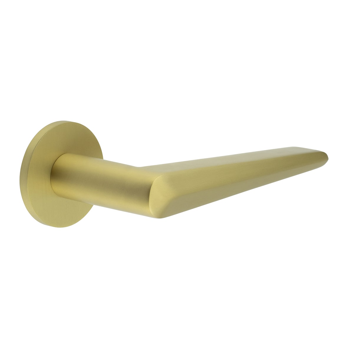 Satin Brass Unsprung Fire Rated Door Handles on Round Rose - CR-107 Range