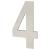 100mm Concealed Screw Fix Door Numeral - 4 - Satin Stainless Steel