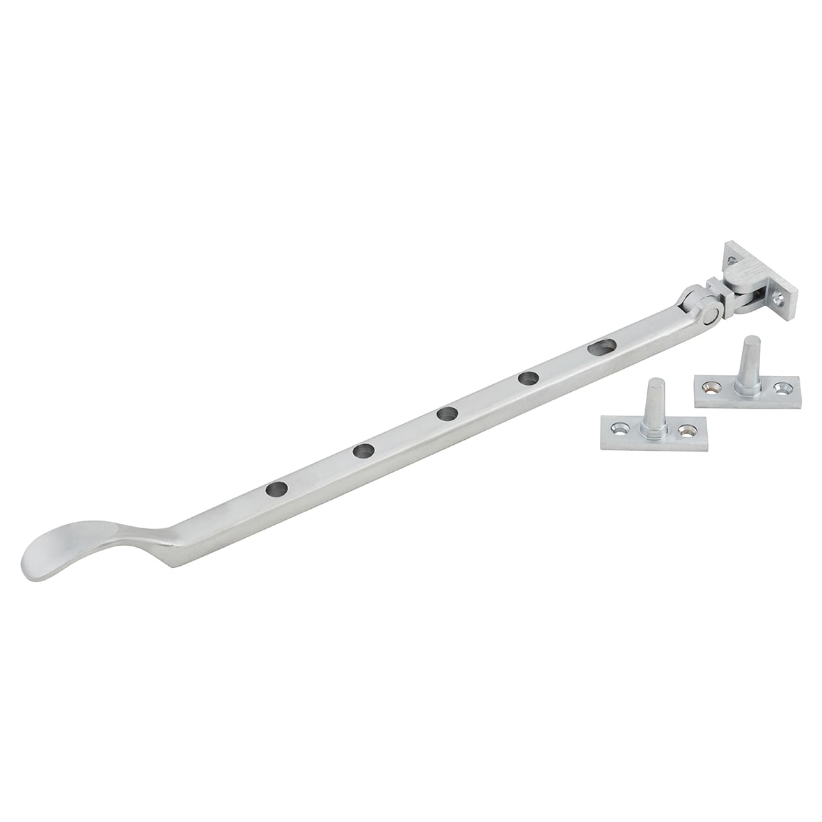 Victorian Casement Window Stay - 12"/300mm Length - Satin Chrome