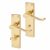 Polished Brass Budget Scroll Bathroom Door Handles - Mia Range - 153 x 42mm
