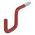 Tubular Garage and Shed Screw-In Storage Hook - Small Square - 65mm Depth - Red