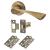 Antique Brass Latch Door Handles on Rose Pack - Knightsbridge Range