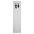 Finger Plate - Unisex Toilet Door Sign - 300 x 75mm - Satin Aluminium