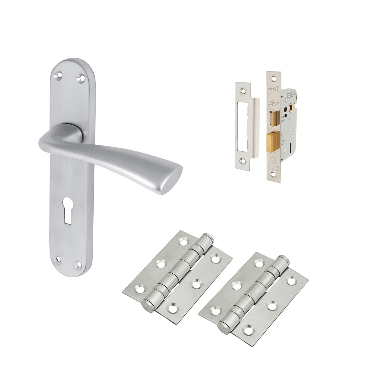 Satin Chrome 3 Lever Sashlock Door Handles Pack - Verona Range