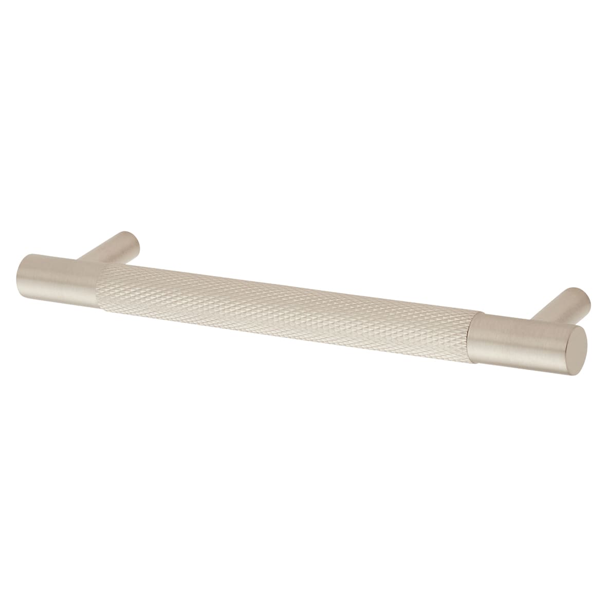 Brunel 13mm Knurled T-Bar Cabinet Pull Handle - 128mm Centres - Satin Nickel