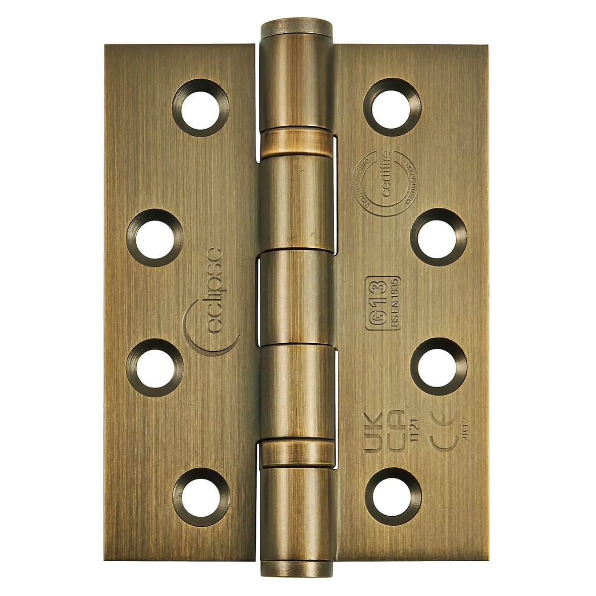 Ball Bearing Grade 13 Butt Fire Door Hinge - 102 x 76 x 3mm - Matt Antique Brass - Pack of 3