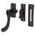 Bulb End Mortice & Hook Plate Casement Window Fastener - Reversible - Antique Black Iron