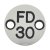 Fire Door Sign - Drilled - 25mm Diameter - Rigid Plastic - Silver