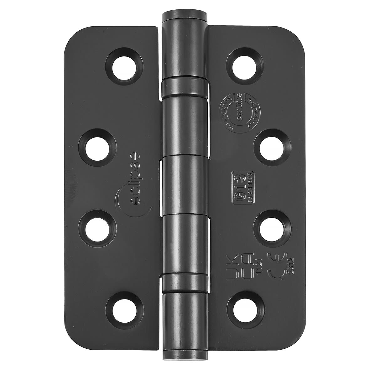 Radius Ball Bearing Grade 13 Butt Fire Door Hinge - 102 x 76 x 3mm - Matt Black - Pair