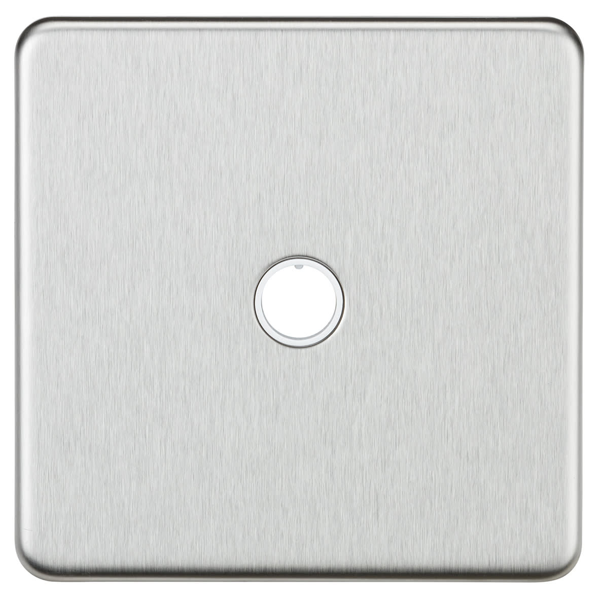 20A Screwless Flat Plate Flex Outlet Plate - Brushed Chrome