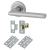 Satin Chrome Latch Door Handles on Rose Pack - Sophia Range