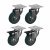 Castor - 2 x Swivel, 2 x Swivel Braked - 135kg Max - 75mm Diameter - Grey - Pack of 4