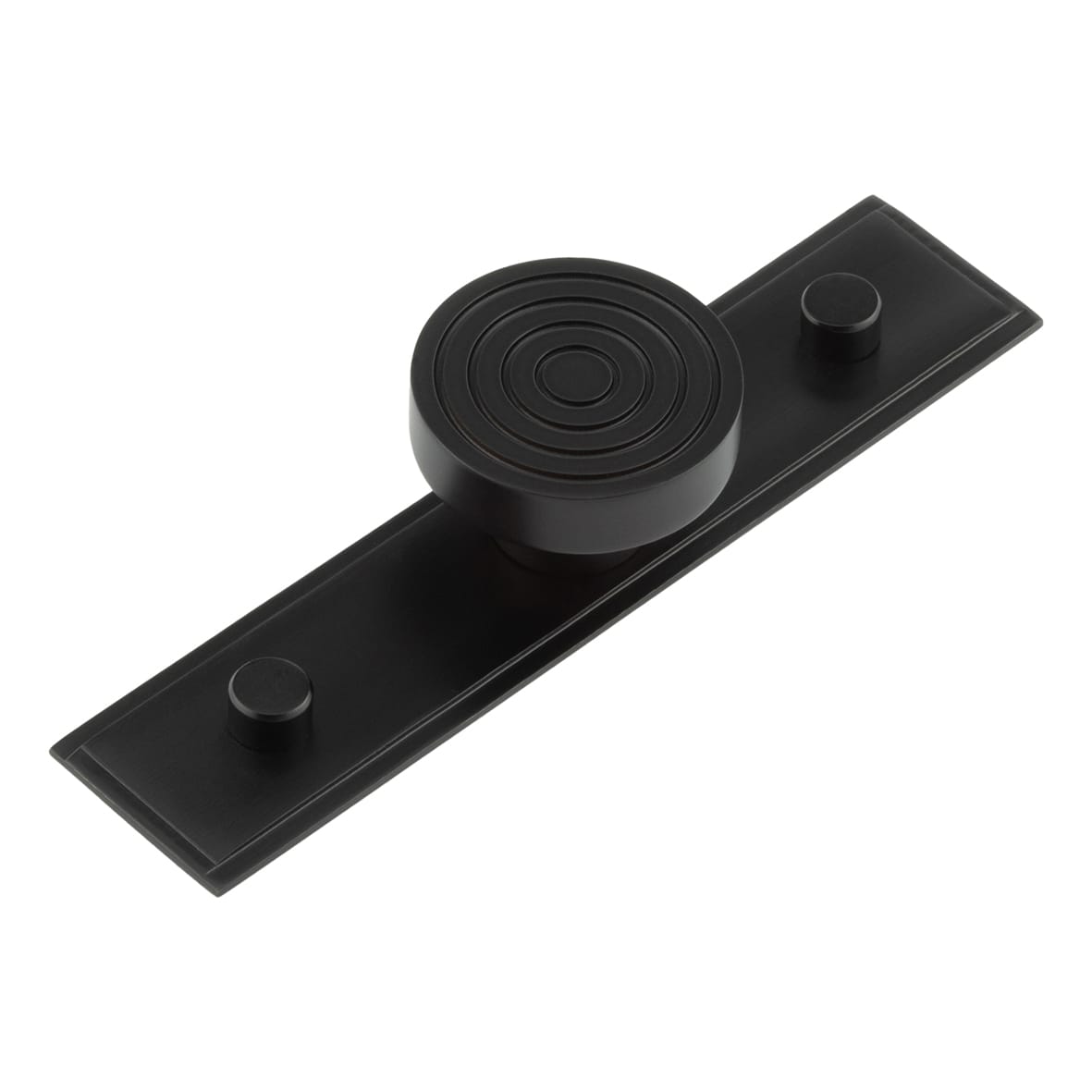 Murray Round Cabinet Knob on Stepped Backplate - 40mm Diameter - Black