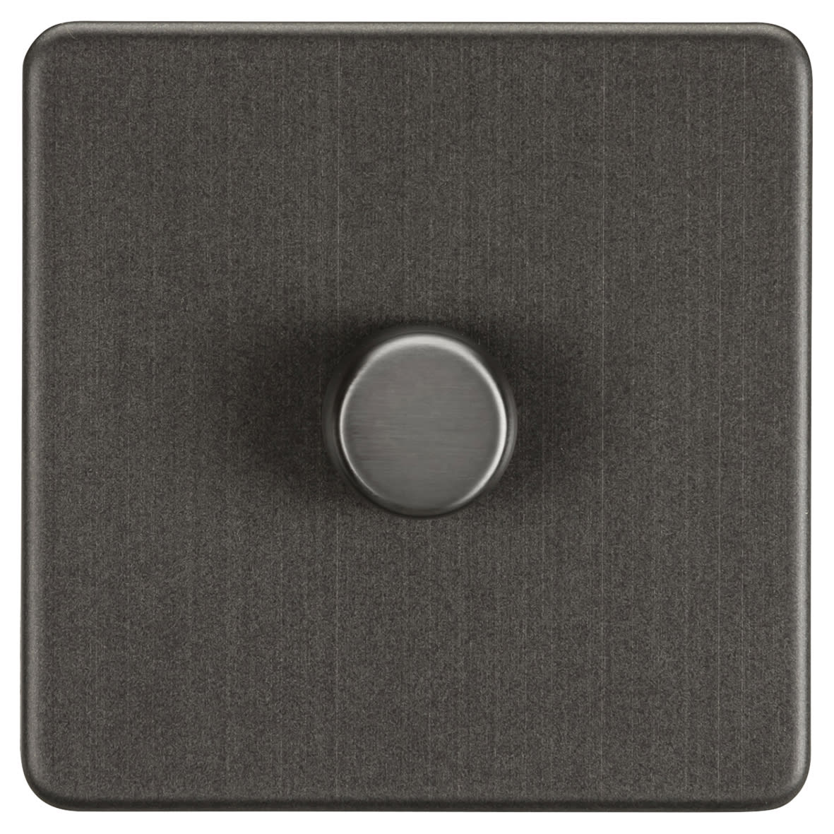5 - 150W 1 Gang 2 Way Push On/Off Rotary Intelligent LED Dimmer Switch - Smoked Bronze